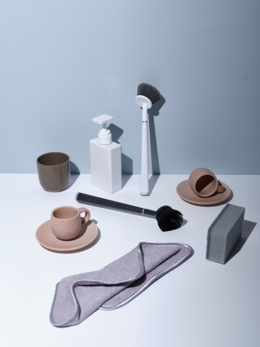 A curated arrangement of household items - Australian Stock Image