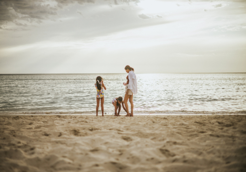 A family at the beach - Australian Stock Image