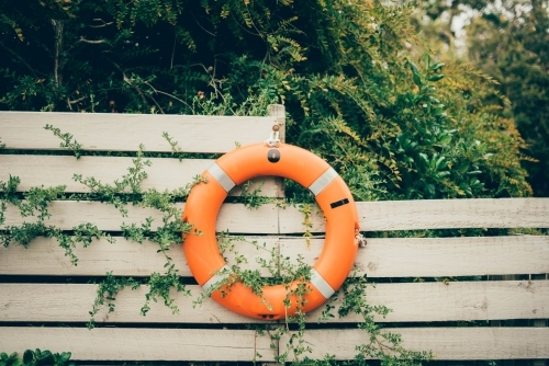 A life ring on a fence - Australian Stock Image