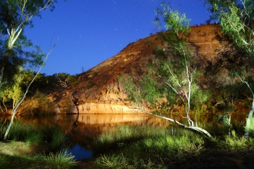 A light-painting during the blue-hour at Ellendale Pool near Geraldton, WA