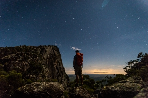 A man under the stars - Australian Stock Image