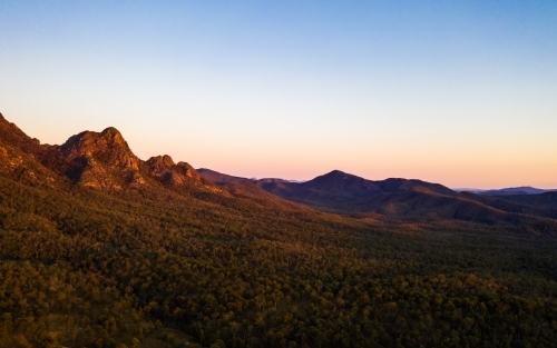 a mountain, mount Barney at sunrise - Australian Stock Image