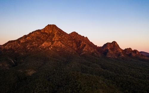 a mountain, mount Barney at sunrise - Australian Stock Image