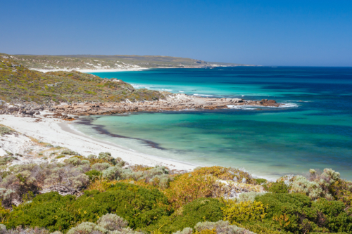 A pristine beach on a summer's day near Margaret River, Western Australia, Australia - Australian Stock Image