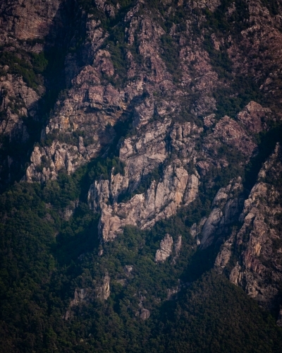 A Rugged Cliffside of a Mountain Range in Queenstown Tasmania. - Australian Stock Image