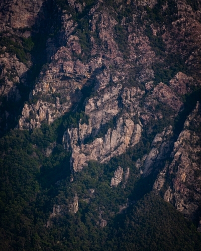 A Rugged Cliffside of a Mountain Range in Queenstown Tasmania.