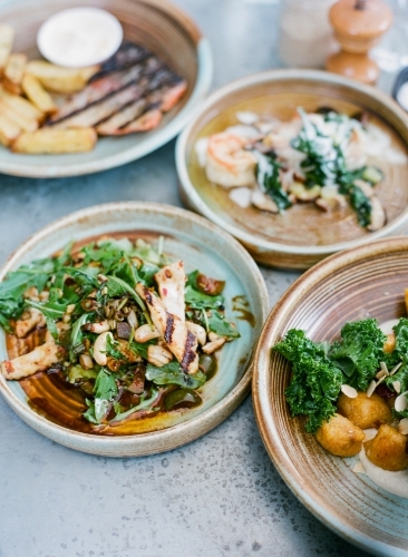 A table full of nourishing and healthy food - Australian Stock Image