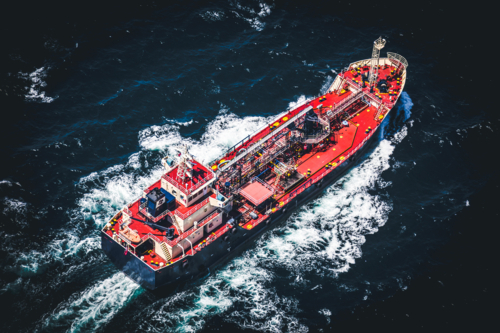 A tanker leaving Sydney Heads heading south - Australian Stock Image