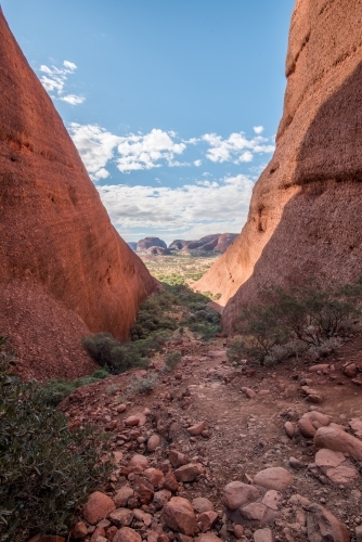 A view of hills from between a valley - Australian Stock Image