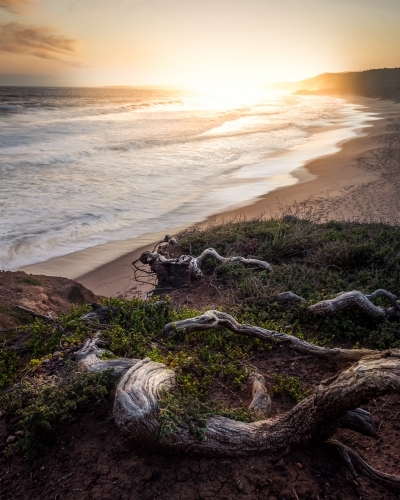 A Warm Summer Sunset on a Treacherous Beach - Australian Stock Image