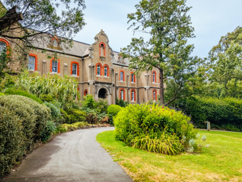 Abbotsford Convent on a hot summer's day in Melbourne - Australian Stock Image