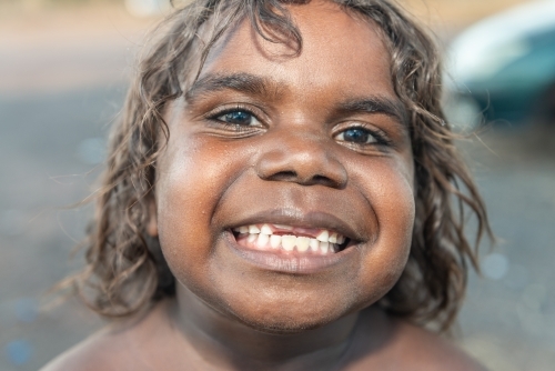 Aboriginal 6yo boy smiling