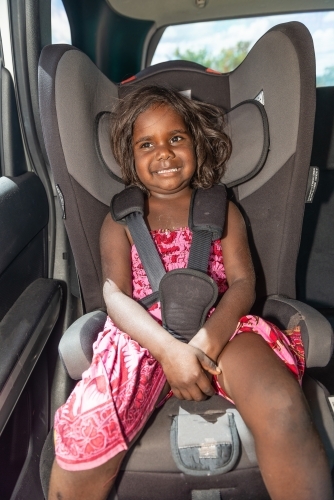 Aboriginal child in car seat