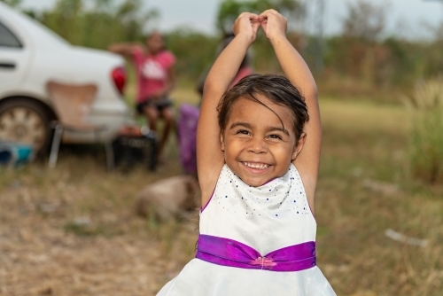 Aboriginal child playing - Australian Stock Image
