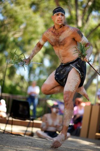 Aboriginal Dancer Performing Outdoors - Australian Stock Image