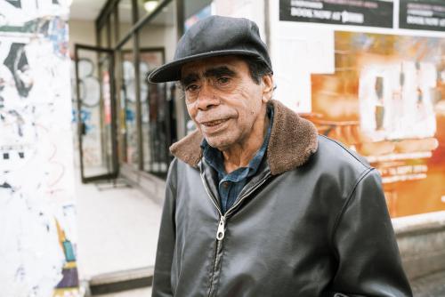 Aboriginal Elder in an Urban Setting - Australian Stock Image
