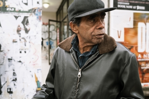Aboriginal Man in a Suburban Location - Australian Stock Image