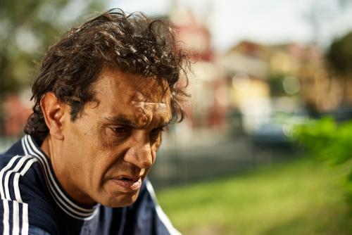 Aboriginal Man with a Sad Expression - Australian Stock Image