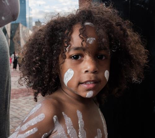 Aboriginal Preschooler with Traditional Body Paint