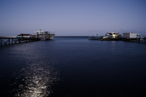 Abrolhos jettys at night - Australian Stock Image