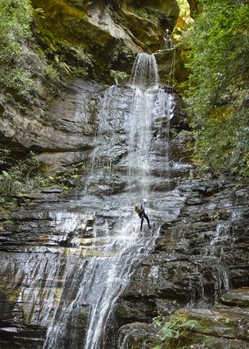 Abseiling at the Blue Mountains - Australian Stock Image