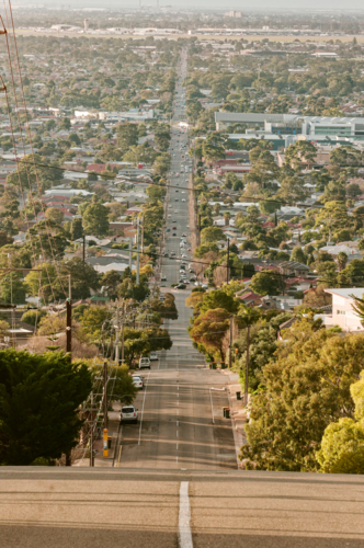 Adelaide metro area viewing from hill top - Australian Stock Image