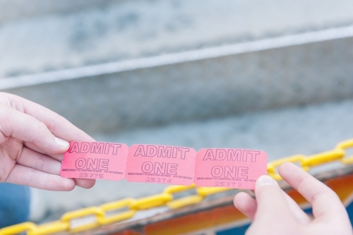 admit one set of tickets, Royal Show imagery