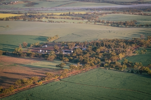 Aerial farming landscape in the Avon Valley in Western Australia - Australian Stock Image
