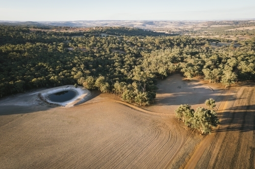 Aerial farming landscape in the Avon Valley of Western Australia