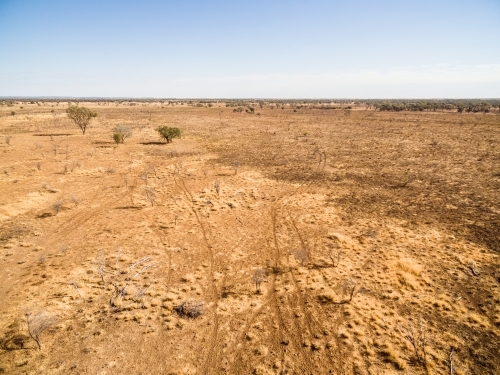 Aerial image of drought paddock - Australian Stock Image