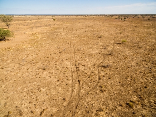 Aerial image of drought paddock - Australian Stock Image