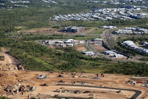 Aerial image of housing development in progress - Australian Stock Image