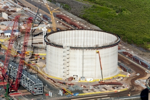 Aerial image of industrial plant in construction