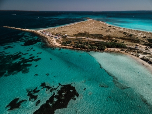 Aerial image of shallow reef surrounding Woodman Point - Australian Stock Image