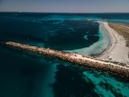 Aerial image of shallow reef surrounding Woodman Point - Australian Stock Image