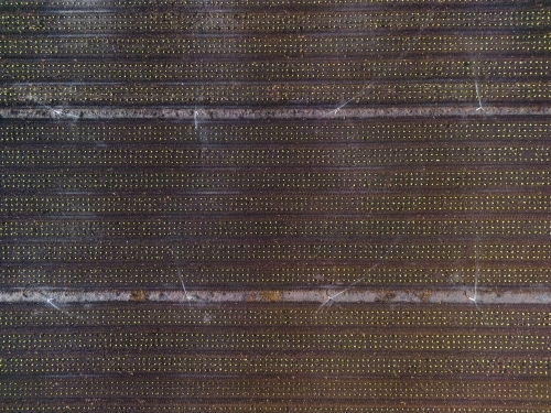 Aerial image of the rich brown earth in the agricultural area of Gatton, Queensland - Australian Stock Image