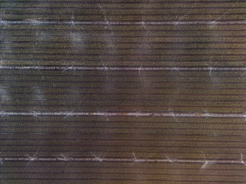 Aerial image of the rich brown earth in the agricultural area of Gatton, Queensland - Australian Stock Image