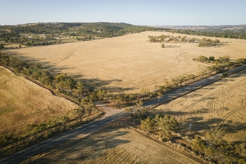 Aerial landscape in the Avon Valley of Western Australia