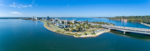 Aerial of South Perth Swan River Perth - Australian Stock Image