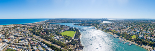Aerial of The Swan River From Blackwell Reach - Australian Stock Image
