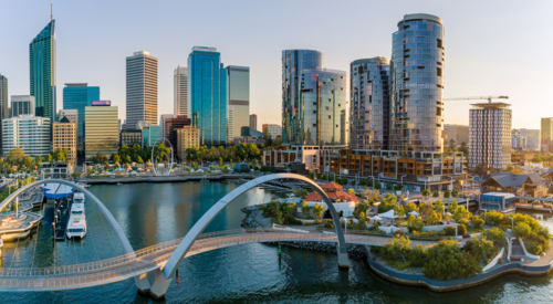 Aerial Perth City Western Australia - Australian Stock Image