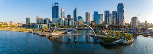 Aerial Perth City Western Australia - Australian Stock Image