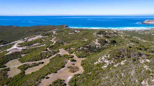 Aerial View from Prospect Hill Over Coastal Bushland and Turquoise Bay, Kangaroo Island - Australian Stock Image