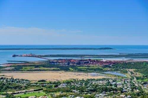 Aerial view of alumina refinery - Australian Stock Image