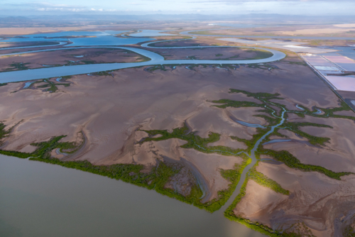 Aerial view of Balaclava Island in Port Alma - Australian Stock Image