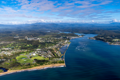 Aerial view of Batemans Bay, NSW - Australian Stock Image