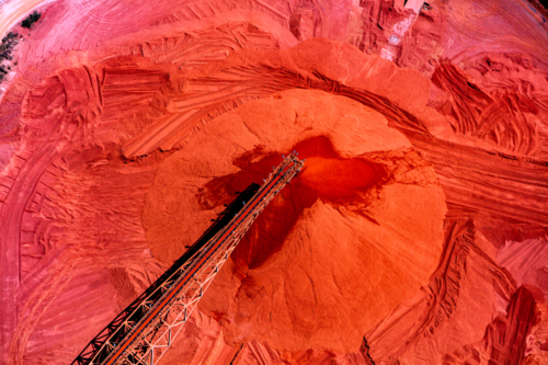 Aerial view of bauxite refinery - Australian Stock Image