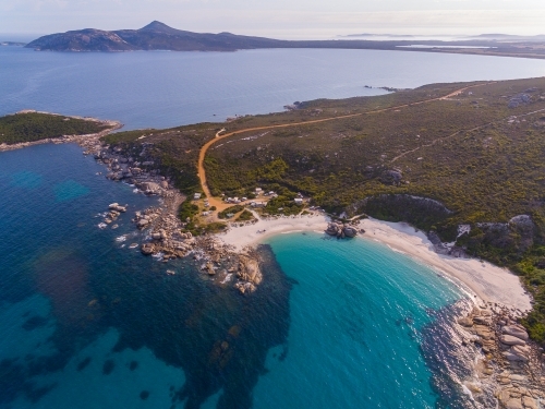 aerial view of Bettys Beach looking towards Two Peoples Bay - Australian Stock Image