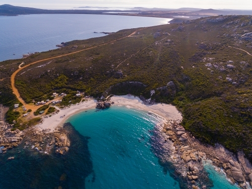 aerial view of Bettys Beach looking towards Two Peoples Bay - Australian Stock Image
