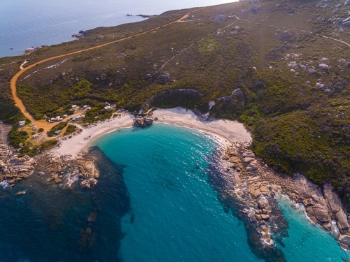 Aerial view of Bettys Beach on the south coast of WA - Australian Stock Image